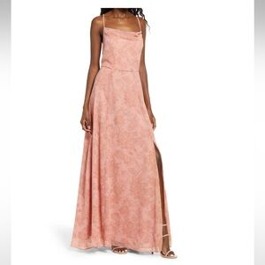 Pink Cowl Neck Gown
